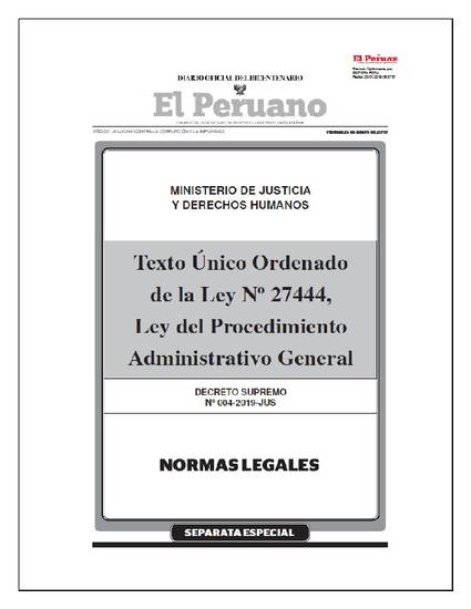 texto Único ordenado de la ley nº 27444 ley del procedimiento