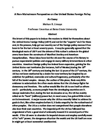 us foreign policy research paper ideas