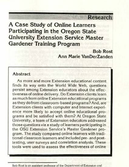 A Case Study Of Online Learners Participating In The Oregon State