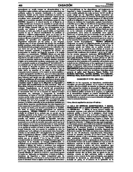 Casacion N 19 Lima Principio De Irretroactividad Y Culpabilidad By Luiggi V Santy Cabrera