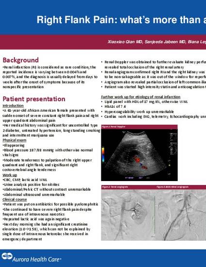 Right flank pain: what's more than a stone and a bug? by Xiaoxiao Qian