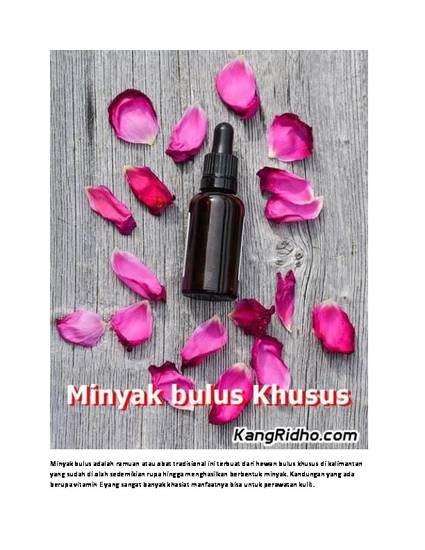 Efek Samping Minyak Bulus Bila Di Pakai Semalaman By Ripan Maki