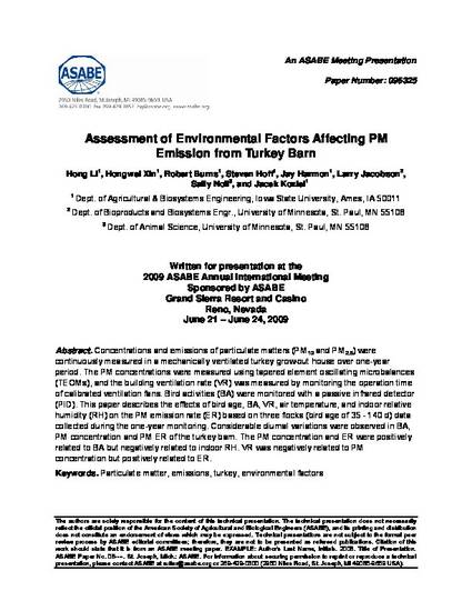 Assessment Of Environmental Factors Affecting Pm Emission From