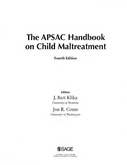 the apsac handbook on child maltreatment