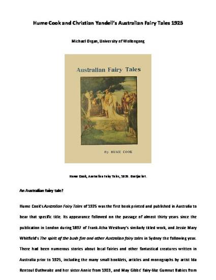 Cook and Christian Yandell's Australian Tales 1925" by Michael Organ